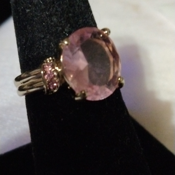 Pink  gold tone ring size 7.5 NWT (sku 618) - Picture 3 of 7